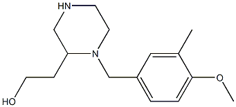 2-[1-(4-methoxy-3-methylbenzyl)-2-piperazinyl]-1-ethanol Struktur