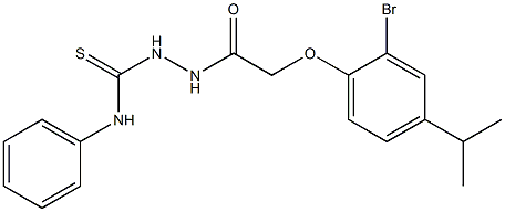 2-[2-(2-bromo-4-isopropylphenoxy)acetyl]-N-phenyl-1-hydrazinecarbothioamide Structure