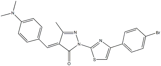 2-[4-(4-bromophenyl)-1,3-thiazol-2-yl]-4-{(E)-[4-(dimethylamino)phenyl]methylidene}-5-methyl-2,4-dihydro-3H-pyrazol-3-one Structure