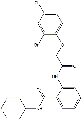 2-{[2-(2-bromo-4-chlorophenoxy)acetyl]amino}-N-cyclohexylbenzamide Structure