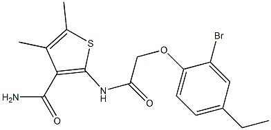  2-{[2-(2-bromo-4-ethylphenoxy)acetyl]amino}-4,5-dimethyl-3-thiophenecarboxamide