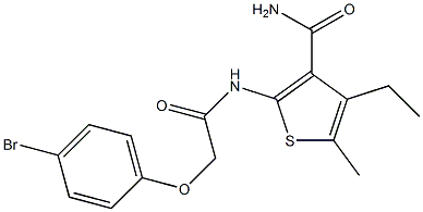 2-{[2-(4-bromophenoxy)acetyl]amino}-4-ethyl-5-methyl-3-thiophenecarboxamide Structure