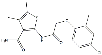 2-{[2-(4-chloro-2-methylphenoxy)acetyl]amino}-4,5-dimethyl-3-thiophenecarboxamide Struktur