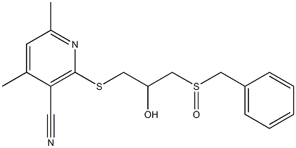 2-{[3-(benzylsulfinyl)-2-hydroxypropyl]sulfanyl}-4,6-dimethylnicotinonitrile Structure