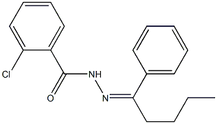 2-chloro-N'-[(Z)-1-phenylpentylidene]benzohydrazide,,结构式