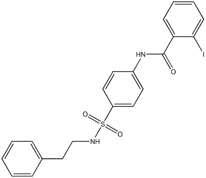 2-iodo-N-{4-[(phenethylamino)sulfonyl]phenyl}benzamide 结构式