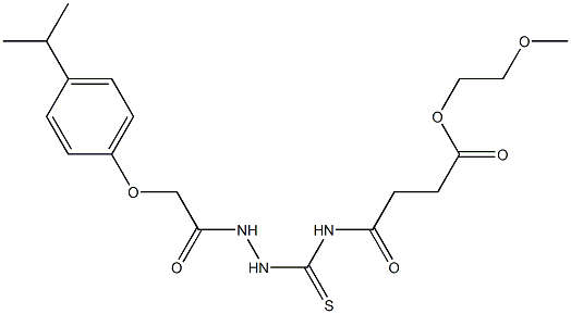2-methoxyethyl 4-[({2-[2-(4-isopropylphenoxy)acetyl]hydrazino}carbothioyl)amino]-4-oxobutanoate 结构式