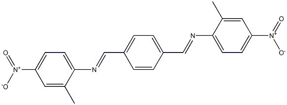 N-(2-methyl-4-nitrophenyl)-N-[(E)-(4-{[(2-methyl-4-nitrophenyl)imino]methyl}phenyl)methylidene]amine Structure