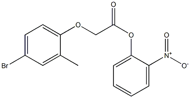 2-nitrophenyl 2-(4-bromo-2-methylphenoxy)acetate 化学構造式