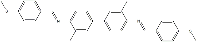 N-[3,3'-dimethyl-4'-({(E)-[4-(methylsulfanyl)phenyl]methylidene}amino)[1,1'-biphenyl]-4-yl]-N-{(E)-[4-(methylsulfanyl)phenyl]methylidene}amine 结构式