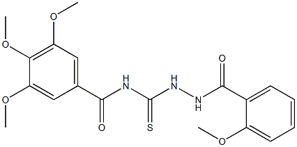 3,4,5-trimethoxy-N-{[2-(2-methoxybenzoyl)hydrazino]carbothioyl}benzamide Struktur