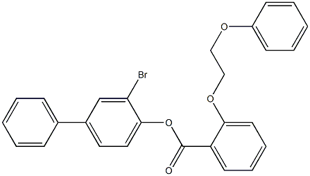 3-bromo[1,1'-biphenyl]-4-yl 2-(2-phenoxyethoxy)benzoate,,结构式