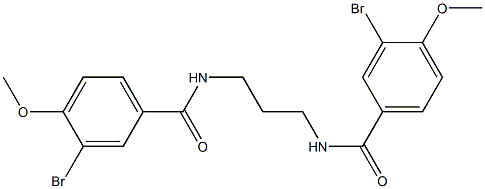 3-bromo-N-{3-[(3-bromo-4-methoxybenzoyl)amino]propyl}-4-methoxybenzamide,,结构式