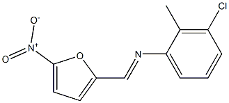 N-(3-chloro-2-methylphenyl)-N-[(E)-(5-nitro-2-furyl)methylidene]amine 化学構造式