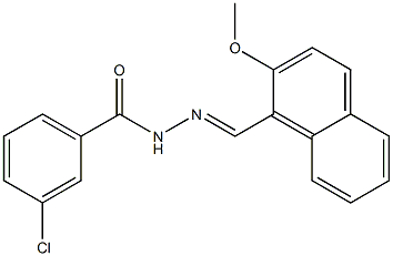 3-chloro-N'-[(E)-(2-methoxy-1-naphthyl)methylidene]benzohydrazide,,结构式