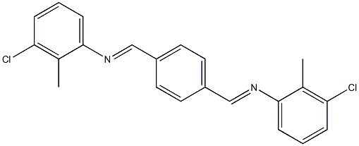 N-(3-chloro-2-methylphenyl)-N-[(E)-(4-{[(3-chloro-2-methylphenyl)imino]methyl}phenyl)methylidene]amine 化学構造式