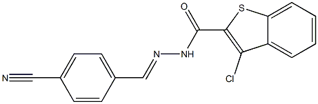 3-chloro-N'-[(E)-(4-cyanophenyl)methylidene]-1-benzothiophene-2-carbohydrazide Structure