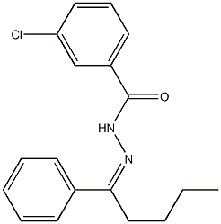 3-chloro-N'-[(Z)-1-phenylpentylidene]benzohydrazide,,结构式