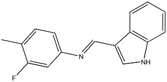 N-(3-fluoro-4-methylphenyl)-N-[(E)-1H-indol-3-ylmethylidene]amine Structure