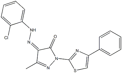 3-methyl-1-(4-phenyl-1,3-thiazol-2-yl)-1H-pyrazole-4,5-dione 4-[N-(2-chlorophenyl)hydrazone]