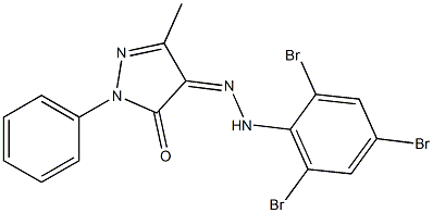 3-methyl-1-phenyl-1H-pyrazole-4,5-dione 4-[N-(2,4,6-tribromophenyl)hydrazone] Struktur