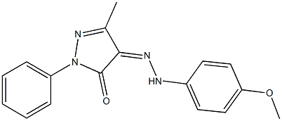 3-methyl-1-phenyl-1H-pyrazole-4,5-dione 4-[N-(4-methoxyphenyl)hydrazone] 结构式