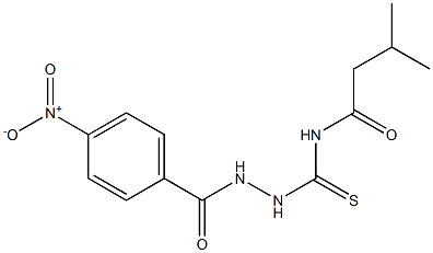 3-methyl-N-{[2-(4-nitrobenzoyl)hydrazino]carbothioyl}butanamide 化学構造式