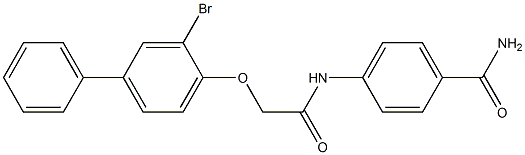 4-({2-[(3-bromo[1,1'-biphenyl]-4-yl)oxy]acetyl}amino)benzamide 化学構造式