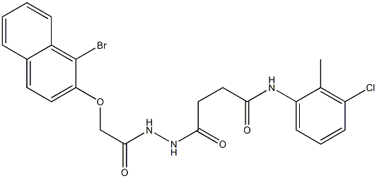 4-(2-{2-[(1-bromo-2-naphthyl)oxy]acetyl}hydrazino)-N-(3-chloro-2-methylphenyl)-4-oxobutanamide Structure