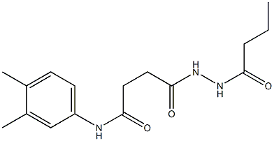 4-(2-butyrylhydrazino)-N-(3,4-dimethylphenyl)-4-oxobutanamide Struktur