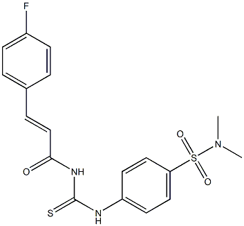 4-[({[(E)-3-(4-fluorophenyl)-2-propenoyl]amino}carbothioyl)amino]-N,N-dimethylbenzenesulfonamide,,结构式