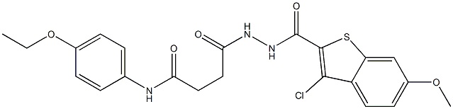 4-{2-[(3-chloro-6-methoxy-1-benzothiophen-2-yl)carbonyl]hydrazino}-N-(4-ethoxyphenyl)-4-oxobutanamide Struktur