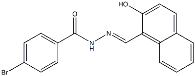 4-bromo-N'-[(E)-(2-hydroxy-1-naphthyl)methylidene]benzohydrazide,,结构式
