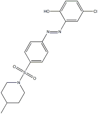 4-chloro-2-((E)-2-{4-[(4-methyl-1-piperidinyl)sulfonyl]phenyl}diazenyl)phenol Structure