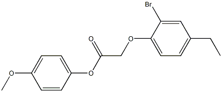 4-methoxyphenyl 2-(2-bromo-4-ethylphenoxy)acetate 化学構造式