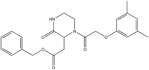 benzyl 2-{1-[2-(3,5-dimethylphenoxy)acetyl]-3-oxo-2-piperazinyl}acetate Structure