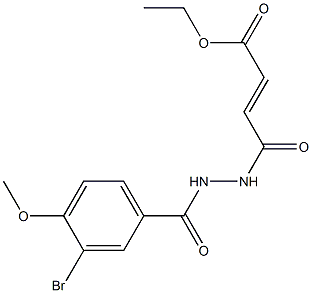 ethyl (E)-4-[2-(3-bromo-4-methoxybenzoyl)hydrazino]-4-oxo-2-butenoate Struktur