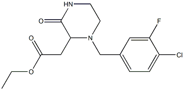 ethyl 2-[1-(4-chloro-3-fluorobenzyl)-3-oxo-2-piperazinyl]acetate|