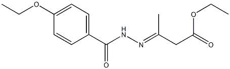 ethyl 3-[(E)-2-(4-ethoxybenzoyl)hydrazono]butanoate,,结构式