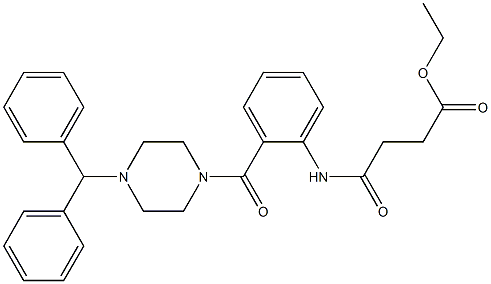 ethyl 4-{2-[(4-benzhydryl-1-piperazinyl)carbonyl]anilino}-4-oxobutanoate Structure