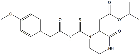 isopropyl 2-[1-({[2-(4-methoxyphenyl)acetyl]amino}carbothioyl)-3-oxo-2-piperazinyl]acetate|