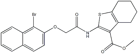 methyl 2-({2-[(1-bromo-2-naphthyl)oxy]acetyl}amino)-4,5,6,7-tetrahydro-1-benzothiophene-3-carboxylate