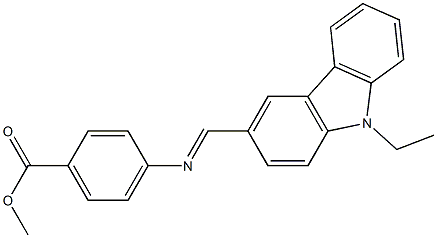 methyl 4-{[(E)-(9-ethyl-9H-carbazol-3-yl)methylidene]amino}benzoate Struktur