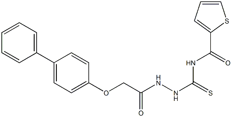 N-({2-[2-([1,1'-biphenyl]-4-yloxy)acetyl]hydrazino}carbothioyl)-2-thiophenecarboxamide Structure