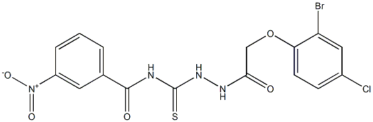 N-({2-[2-(2-bromo-4-chlorophenoxy)acetyl]hydrazino}carbothioyl)-3-nitrobenzamide Structure