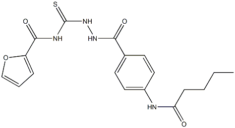 N-({2-[4-(pentanoylamino)benzoyl]hydrazino}carbothioyl)-2-furamide Structure