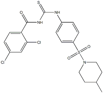 N-(2,4-dichlorobenzoyl)-N'-{4-[(4-methyl-1-piperidinyl)sulfonyl]phenyl}thiourea 结构式