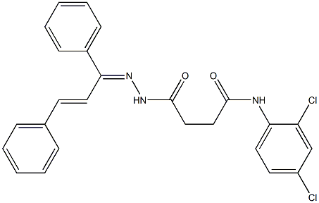 N-(2,4-dichlorophenyl)-4-{2-[(Z,2E)-1,3-diphenyl-2-propenylidene]hydrazino}-4-oxobutanamide 结构式