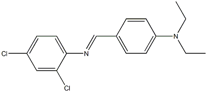 2,4-dichloro-N-{(E)-[4-(diethylamino)phenyl]methylidene}aniline Struktur