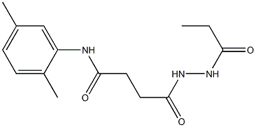 N-(2,5-dimethylphenyl)-4-oxo-4-(2-propionylhydrazino)butanamide 化学構造式